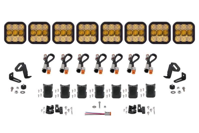 Diode Dynamics SS5 Sport Universal CrossLink 8-Pod Lightbar - Yellow Combo - DD6803