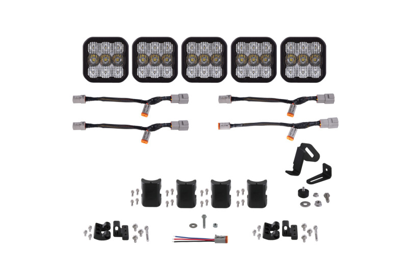 Diode Dynamics SS5 Pro Universal CrossLink 5-Pod Lightbar - White Combo - DD7242