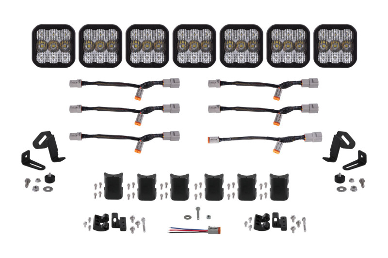 Diode Dynamics SS5 Pro Universal CrossLink 7-Pod Lightbar - White Combo - DD7246