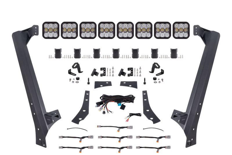 Diode Dynamics Jeep JK SS5 Pro CrossLink Windshield - White Combo Lightbar Kit - DD7266