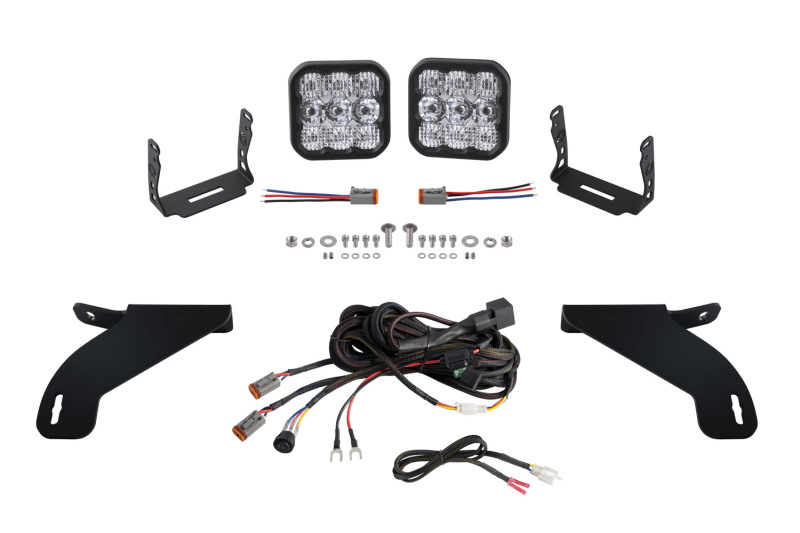 Diode Dynamics 21-22 Ford F-150 SS5 Bumper LED Pod Light Kit - Pro White Combo - DD7330