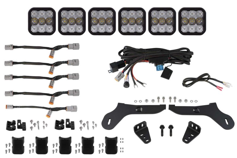 Diode Dynamics 17-20 Ford Raptor SS5 Grille CrossLink Lightbar Kit - Pro White Combo - DD7337