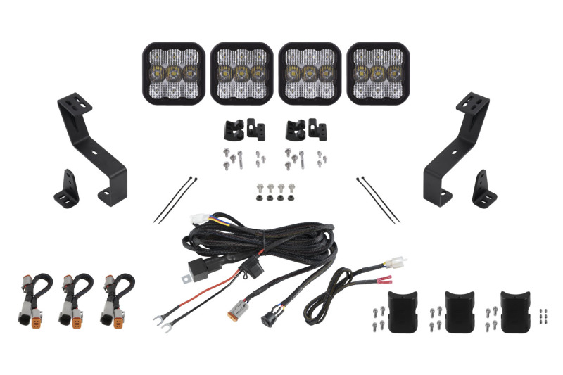 Diode Dynamics SS5 Grille CrossLink Lightbar Kit for 2019-Present Ram Sport - White Combo - DD7608