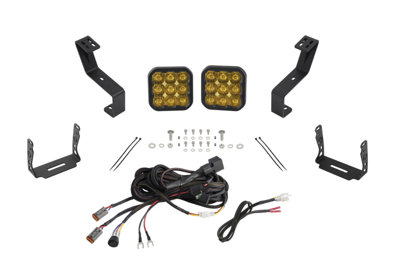 Diode Dynamics SS5 Bumper LED Pod Light Kit for 2019-Present Ram - Sport Yellow Driving - DD7618