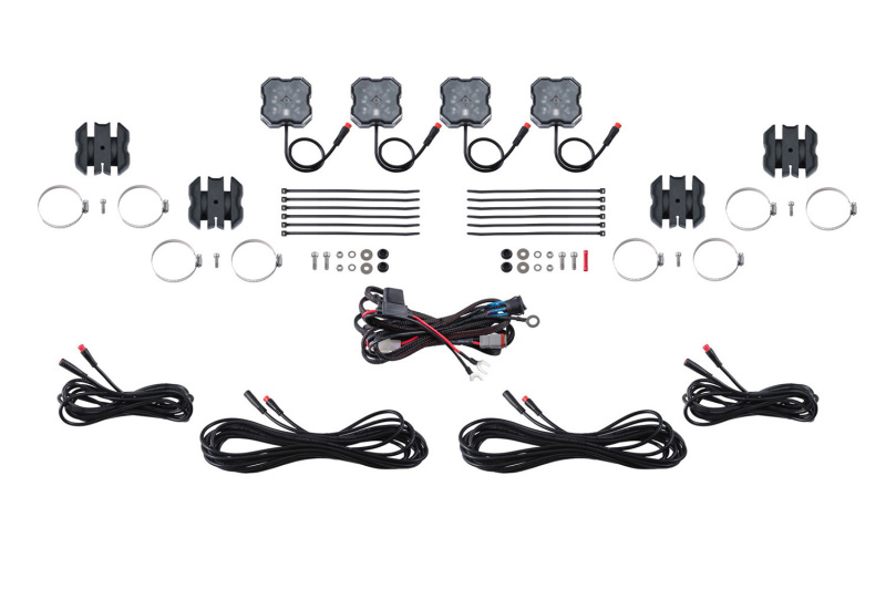 Diode Dynamics Stage Series SXS Rock Light Installer Kit RGBW M8 (4-pack) - DD7751