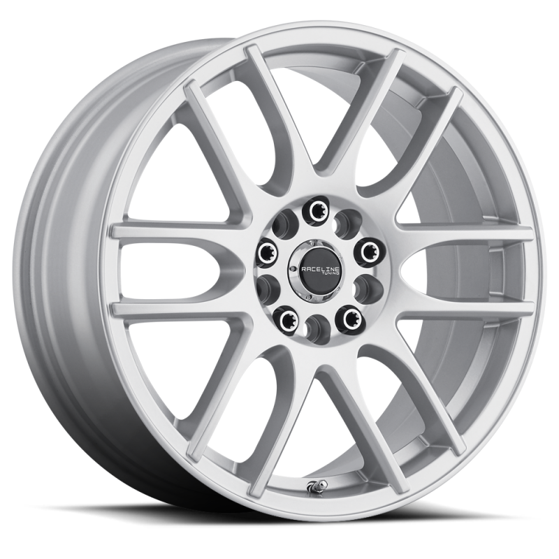 Raceline 141S Mystique 17x7.5in / 5x108/5x114.3 BP / 40mm Offset / 72.62mm Bore - Gloss Silver Wheel - 141S-77592+40