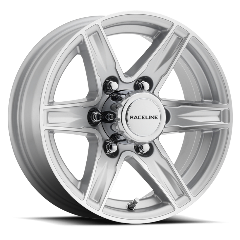 Raceline 810S Stylus 16x6in / 8x165.1 BP / 0mm Offset / 4.90mm Bore - Silver & Machined Wheel - 810S-66080