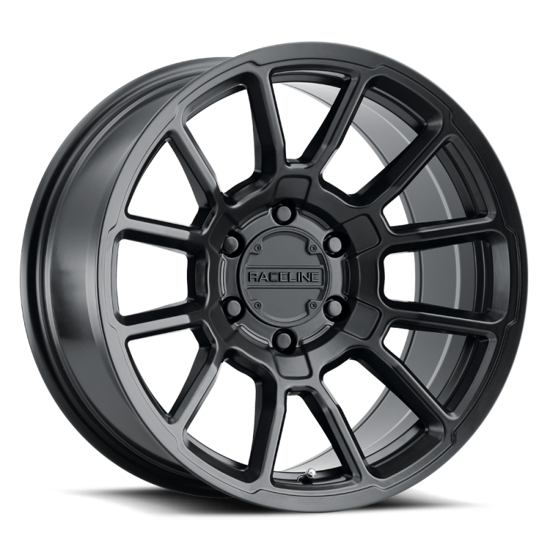 Raceline 950B Gauge 20x9in / 8x165.1 BP / 18mm Offset / 125.2mm Bore - Satin Black Wheel - 950B-29080+18