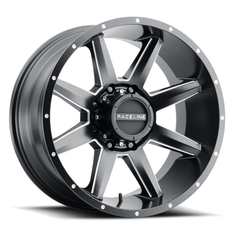 Raceline 954M Stryker 20x9in / 6x139.7 BP / 18mm Offset / 106.1mm Bore - Satin Black & Milled Wheel - 954M-29060+18
