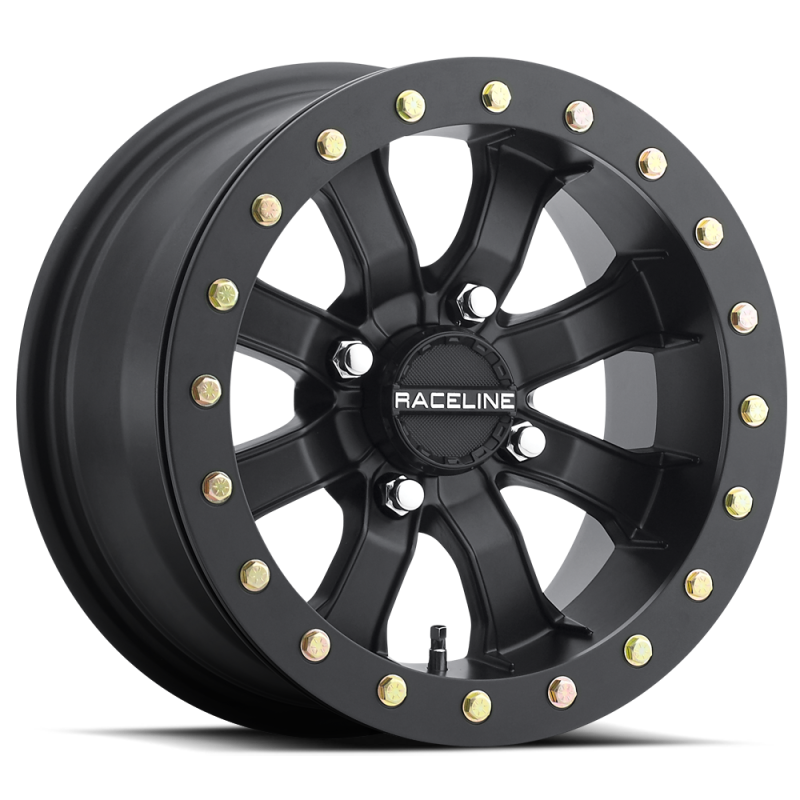 Raceline A71B Mamba 15x7in / 4x156 BP / 0mm Offset / 132.5mm Bore - Satin Black Beadlock Wheel - A71B-57056-00