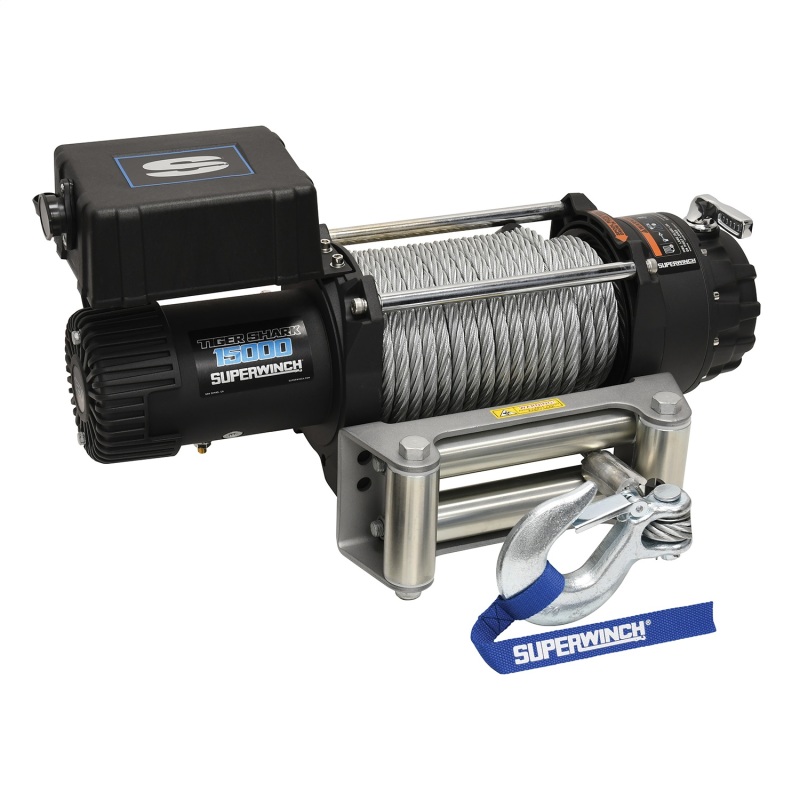 Superwinch 15000 LBS 12V DC 7/16in x 82ft Wire Rope Tiger Shark 11500 Winch - 1515000
