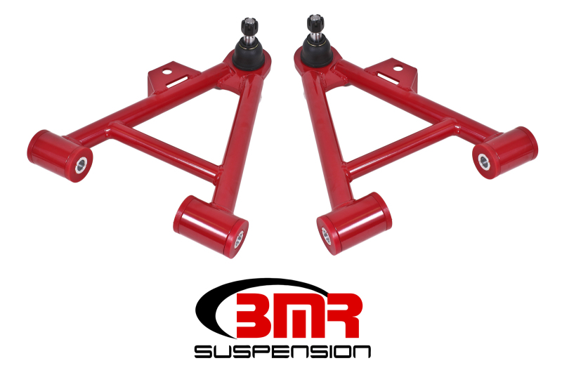 BMR 79-93 Fox Mustang Lower Non-Adj. A-Arms (Coilover Only) w/ STD. Ball Joint (Poly) - Red - AA035R