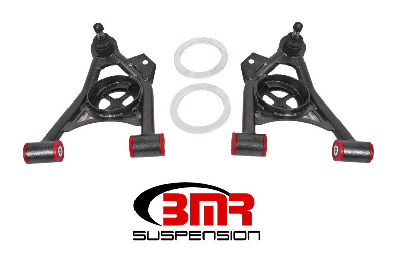 BMR 79-93 Mustang Fox Lower Control A-Arm Front w/ Spring Pocket/Tall Ball Joint - Black Hammertone - AA037H