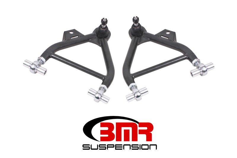 BMR 79-93 Mustang Lower A-Arms (Coilover Only) w/ Adj. Rod End Tall Ball Joint - Black Hammertone - AA039H