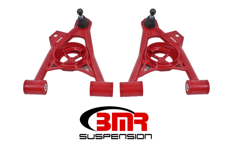BMR 94-04 Ford Mustang Non-Adj. A-Arms Lower (Poly) w/ Spring Pocket - Red - AA040R