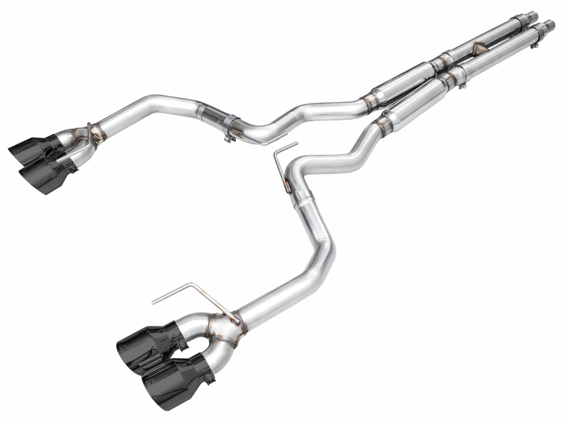 AWE 2024 Ford Mustang Dark Horse S650 RWD Track Edition Catback Exhaust w/ Quad Diamond Black Tips - 3020-43375