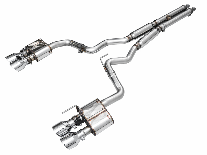 AWE 2024 Ford Mustang GT Fastback S650 RWD SwitchPath Catback Exhaust w/ Quad Chrome Silver Tips - 3025-42650