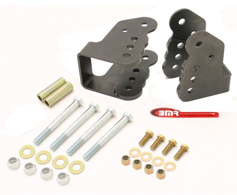 BMR 78-87 G-Body Bolt-On Control Arm Relocation Brackets - Black Hammertone - CAB003H