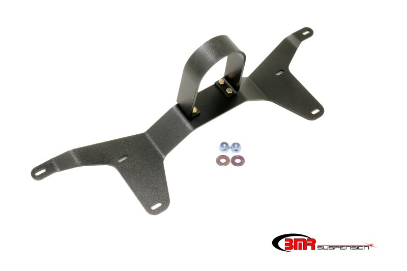 BMR 05-14 S197 Mustang Rear Tunnel Brace w/ Rear Driveshaft Safety Loop - Black Hammertone - DSL011H