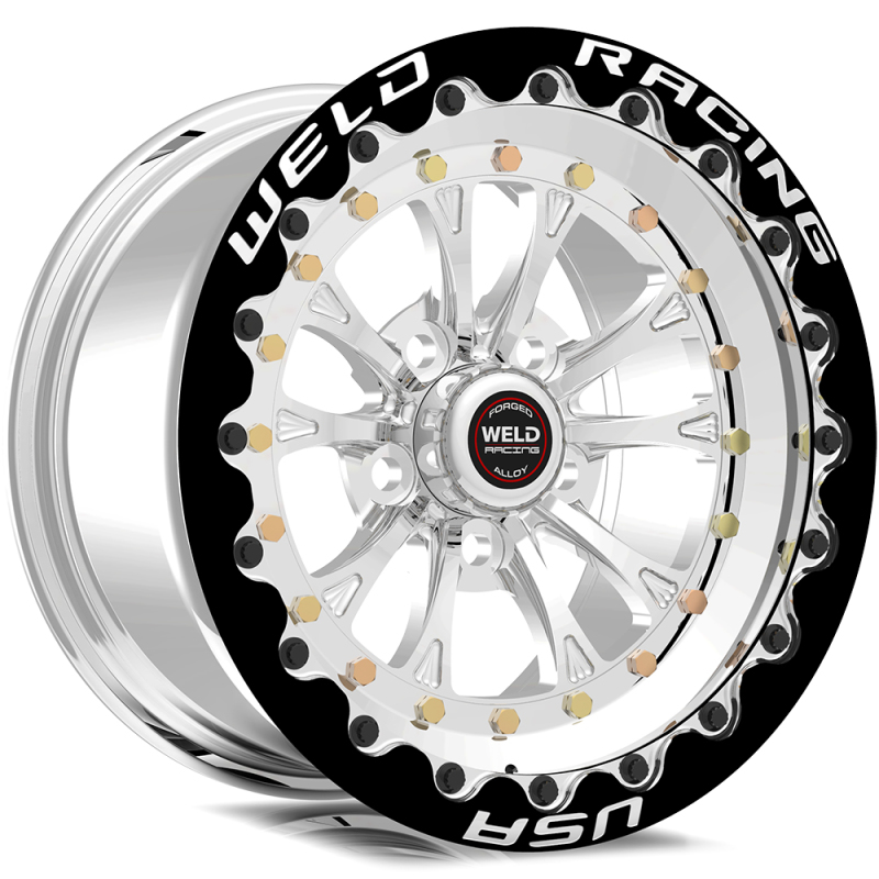 Weld Vitesse 15x10 / 5x120mm BP / 7.5in. BS Polished Wheel - Black Single Beadlock MT - 794P510264F