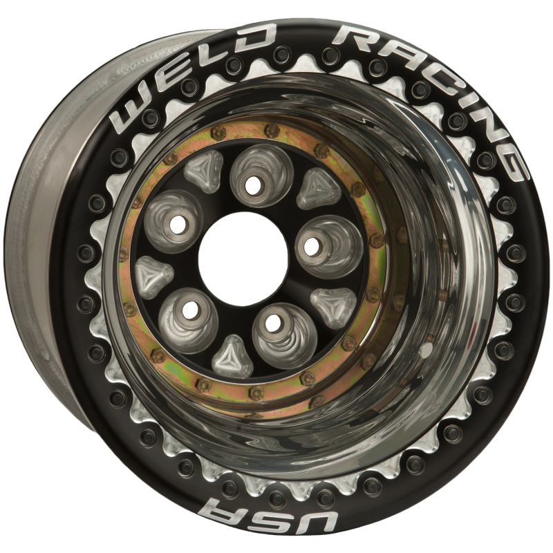 Weld Magnum Pro 16x16 / 5x5 BP / 4in. BS Black/Polished Wheel - Ultralite Black Double Beadlock - 87B-616418UB