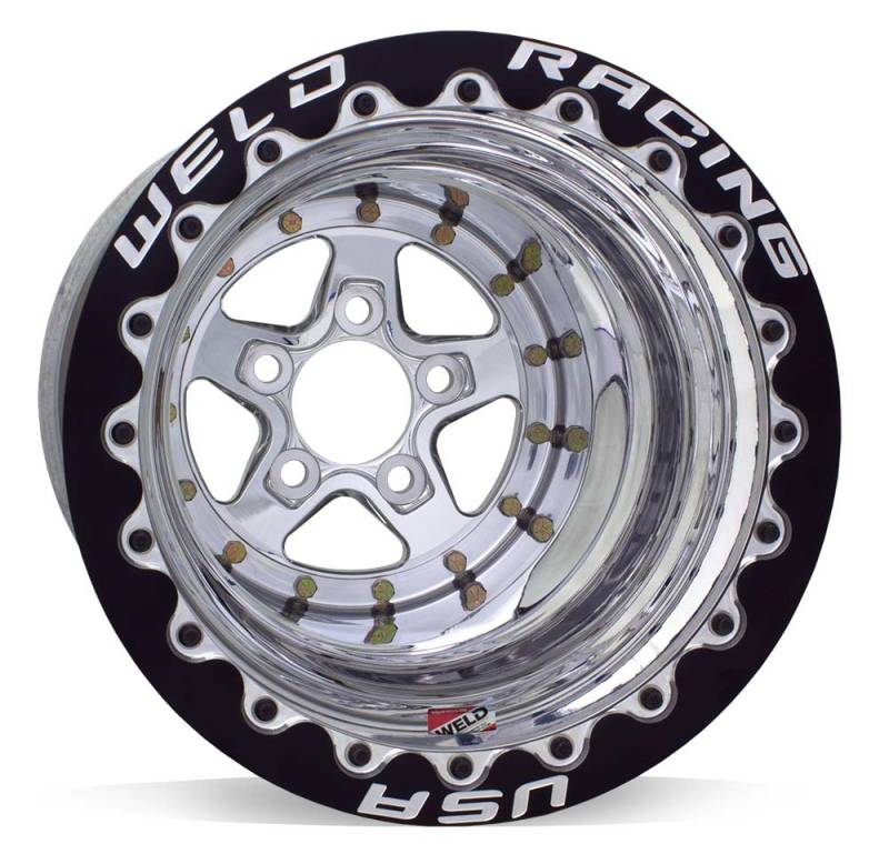 Weld Alumastar 2.0 15x15 / 5x4.75 BP / 4in. BS Polished Wheel - Polished Double Beadlock MT - 88-515278CP