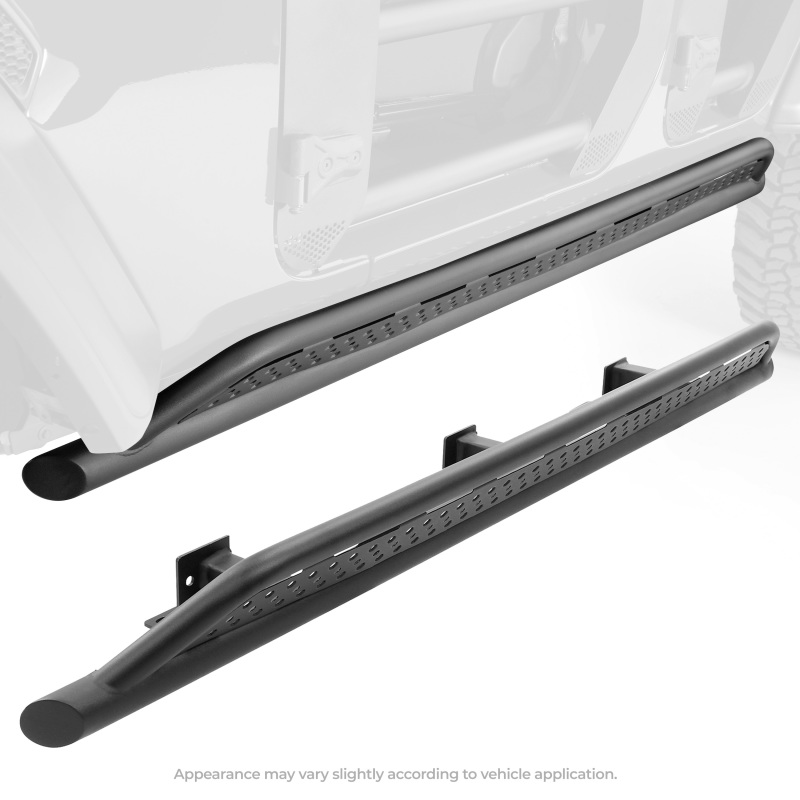 Go Rhino 21-24 Ford Bronco 4WD 4dr (Excl. Bronco Sport) Frame Mount Sliders - Tex. Blk - FS4129T