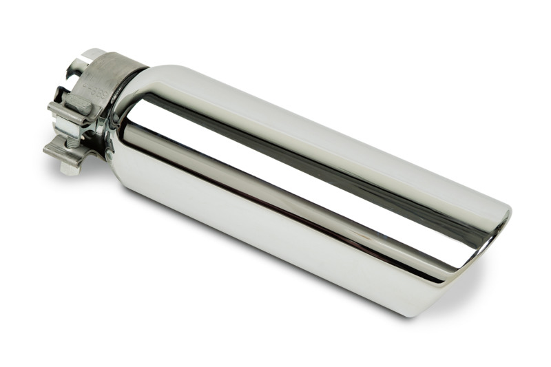 Go Rhino Exhaust Tips Angle Cut w/Rolled Edge (Inlet 3-1/2in. / Length 14in. / Outlet 6in.) - Chrome - GRT35614