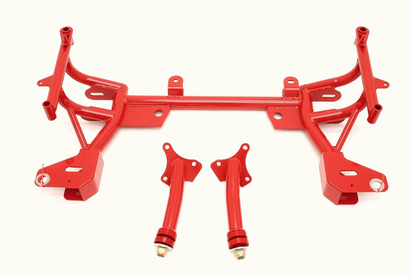 BMR 93-02 F-Body K-Member w/ Turbo SBC/BBC Motor Mounts and STD. Rack Mounts - Red - KM015R