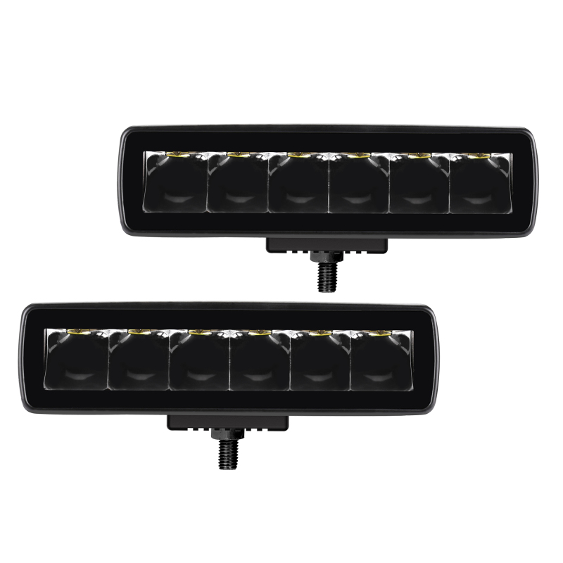 Go Rhino Xplor Blackout Series Sixline LED Spot Light Kit (Surface/Threaded Stud Mount) - Blk (Pair) - 750300621SBS