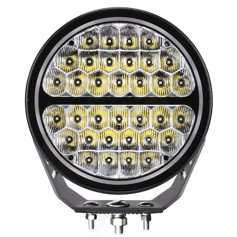 Go Rhino Xplor Blackout Series Round LED Sgl Driving Kit w/DRL (Surface/Thread Stud Mnt) 9in. - Blk - 751700911DRS