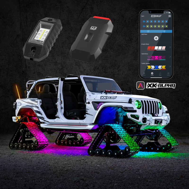 XK Glow RGBW Addressable LED Rock Light Kits Standard XKalpha App Controlled - AP-ROCK-STA