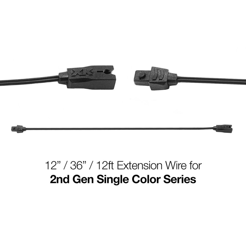 XK Glow Single Color Series 2nd Gen 2pin Extension Wire for 12FT - XK-2P-WIRE-12FT