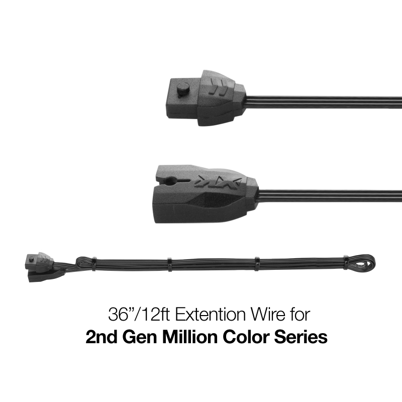 XK Glow Extension Wire for Million Color Series 2nd Gen 12ft - XK-3P-WIRE-12FT