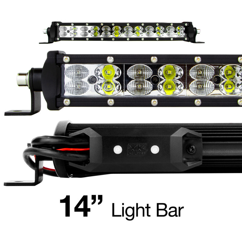 XK Glow RGBW Light Bar High Power Offroad Work/Hunting Light w/ Bluetooth Controller 14In - XK-BAR-14