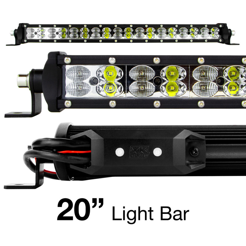 XK Glow RGBW Light Bar High Power Offroad Work/Hunting Light w/ Bluetooth Controller 20In - XK-BAR-20