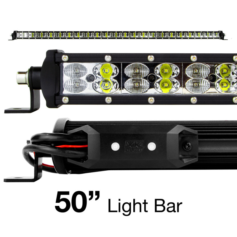 XK Glow RGBW Light Bar High Power Offroad Work/Hunting Light w/ Bluetooth Controller 50In - XK-BAR-50