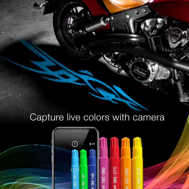 XK Glow Curb FX Bluetooth XKchrome App Waterproof LED Projector Welcome Light Tatoo Style 4pc - XK-CFX-ADV-TATOO