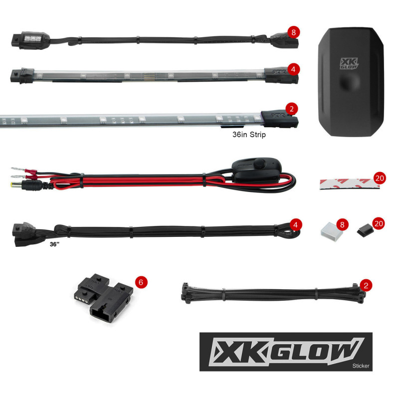 XK Glow LED Snowmobile Accent Light Kits XKchrome Smartphone App (Standard) - XK-SNOW-STA