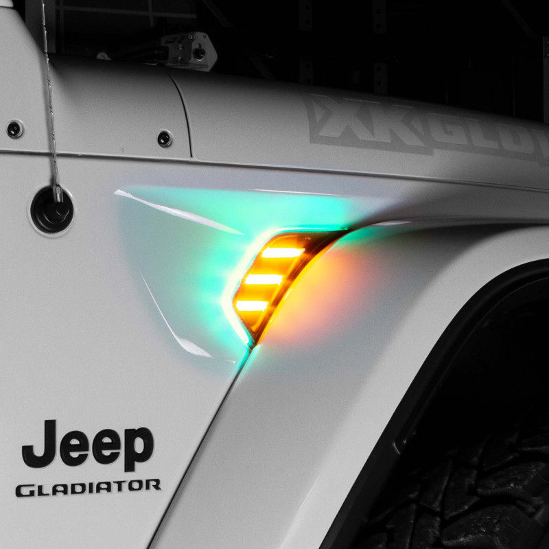 XK Glow XKchrome JEEP Air Vent Light Light RGB + Amber Turn Signal & Running - XK-VENT-RGB-KIT