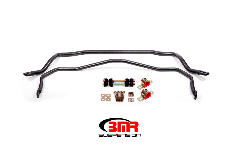 BMR 64-72 A-Body Front & Rear Sway Bar Kit w/ Bushings - Black Hammertone - SB028H