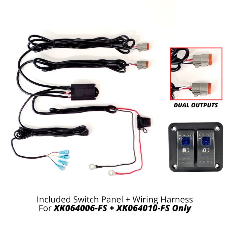 XK Glow Razor Light Bar Fog + Strobe Kit 10in - XK064010-FS-KIT
