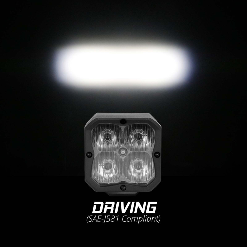 XK Glow XKchrome 20w LED Cube Light w/ RGB Accent Light Kit w/ Controller- Driving Beam 2pc - XK065001-D-KIT