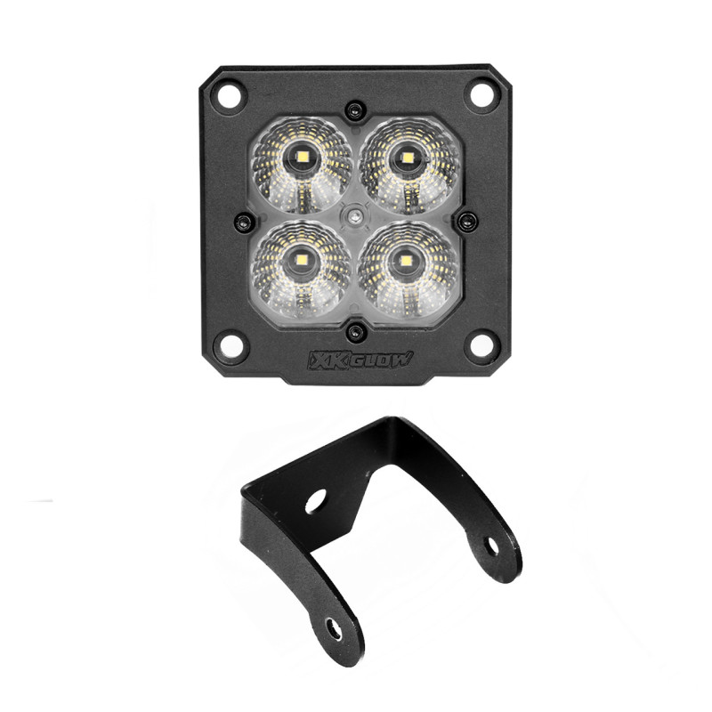 XK Glow Flush Mount XKchrome 20w LED Cube Light w/ RGB Accent Light - Flood Beam - XK065002-FL