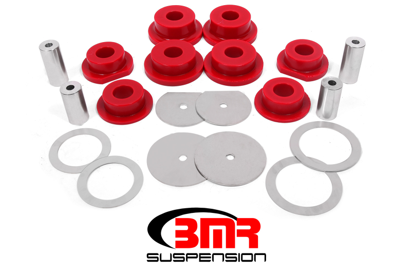 BMR 08-18 Dodge Challenger Rear Cradle Bushing Kit Polyurethane - Red - SCB111