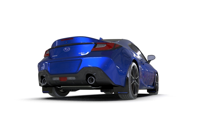 Rally Armor 2022+ Subaru BRZ / 2022+ Toyota GR86 Black UR Mud Flap w/ Blue Logo - MF99-UR-BLK-BL