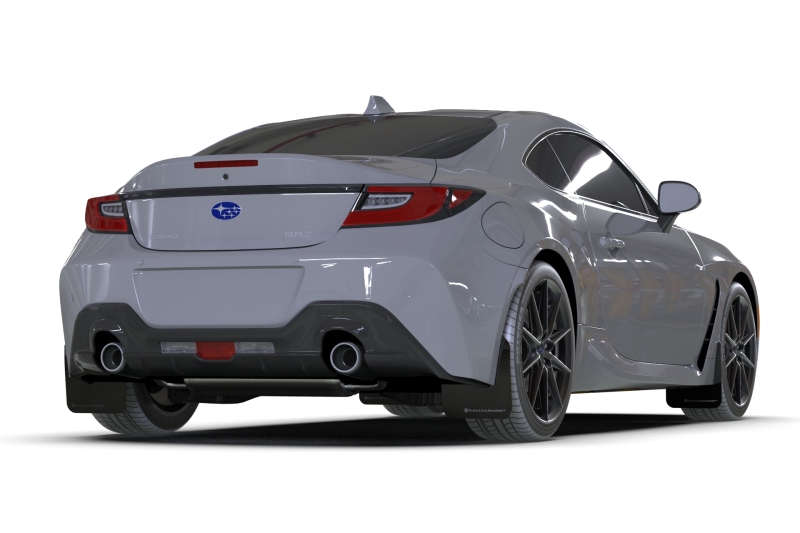 Rally Armor 2022+ Subaru BRZ / 2022+ Toyota GR86 Black UR Mud Flap w/ Dark Grey Logo - MF99-UR-BLK-DGRY