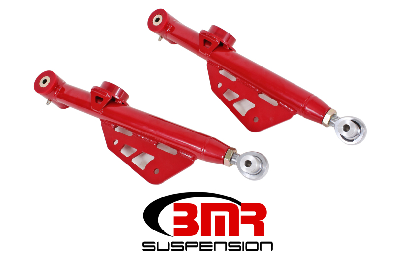 BMR 79-98 Fox Mustang Single Adj. Lower Control Arms / Rod End (Polyurethane) - Red - TCA049R