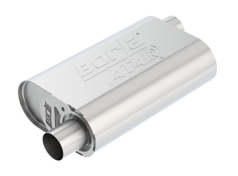 Borla CrateMuffler Stock SBC 283/327/350 ATAK 2.25in Offset/Offset 14inx4.35inx9in Oval Muffler - 400847