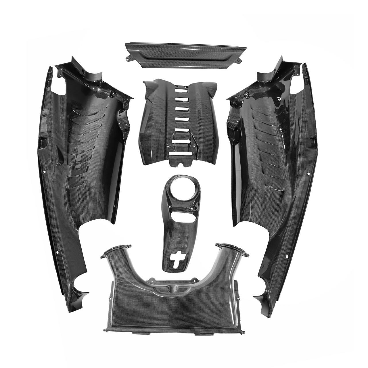 Fabspeed Carbon Fiber 6 Piece Engine Bay Set - Ferrari 488 GTB Coupe